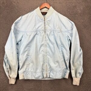 Vintage Sears The Mens Store Bomber Jacket Mens Light Blue Outerwear‎